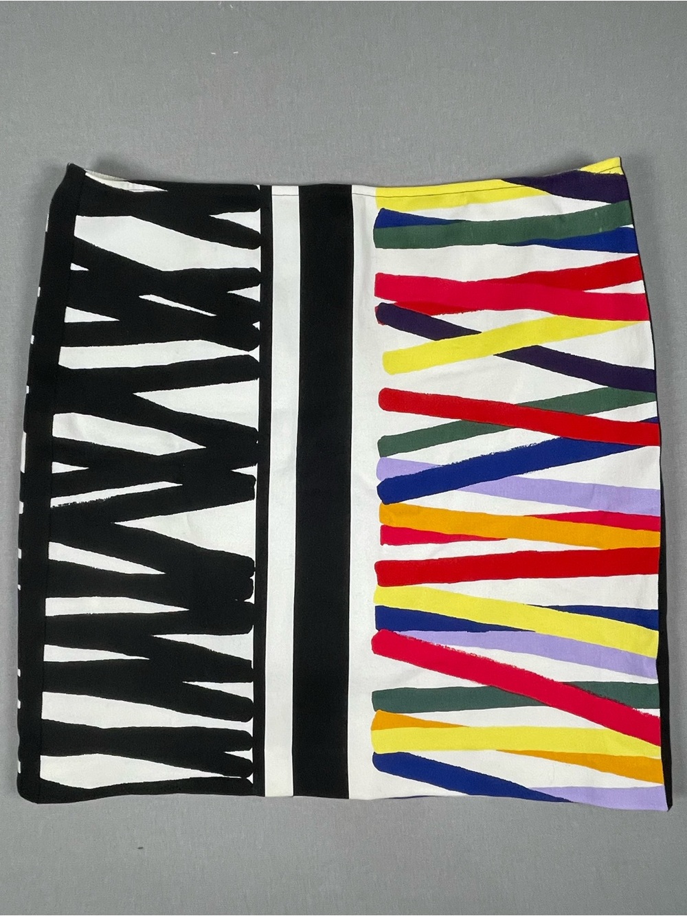 Worth NY Artsy Dopamine Rainbow Abstract Ribbon Geometric Mini Skirt 12